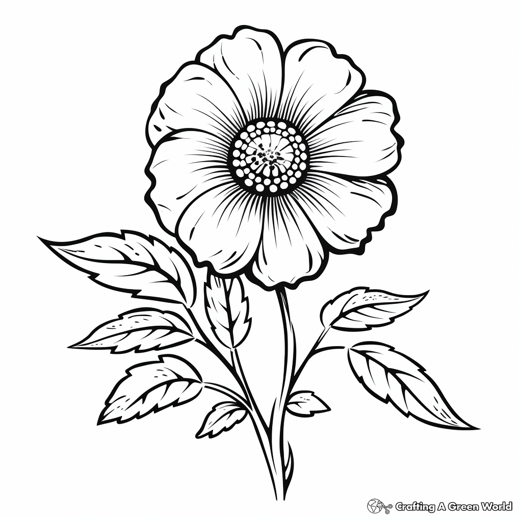 Beautiful Blossoming Flower Plant Coloring Pages 3