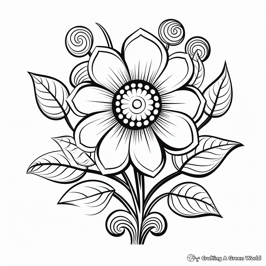 Beautiful Blossoming Flower Plant Coloring Pages 4