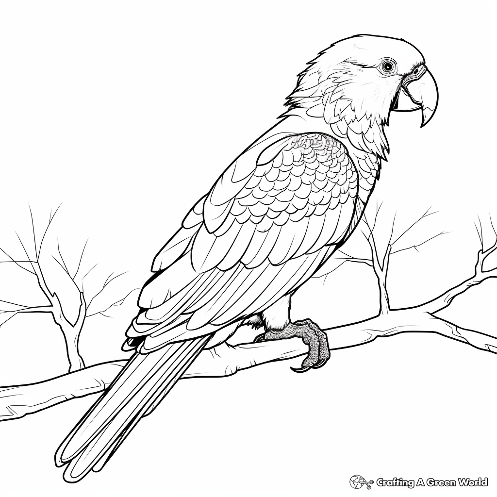 Beautiful Blue and Gold Macaw Coloring Pages 2