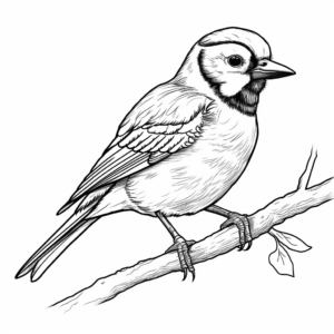 Beautiful Blue Jay Bird Coloring Pages 3