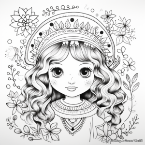 Beautiful Bohemian Rainbow Coloring Pages 2