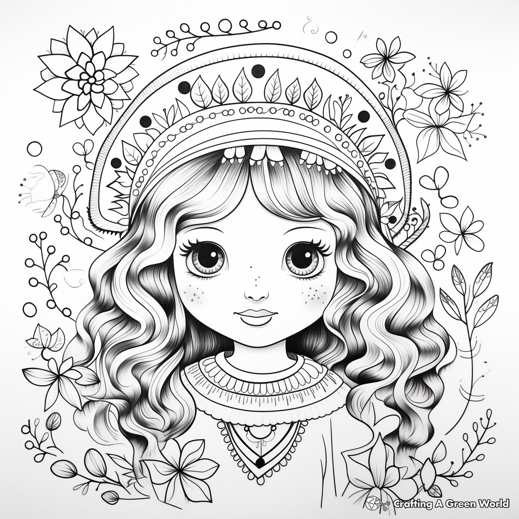 Beautiful Bohemian Rainbow Coloring Pages 2