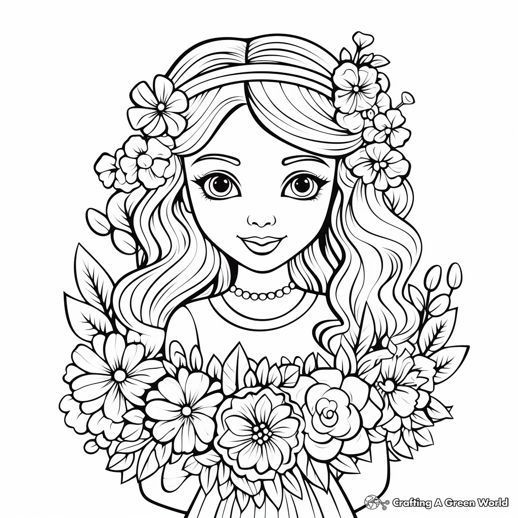 Beautiful Bride Coloring Pages 4