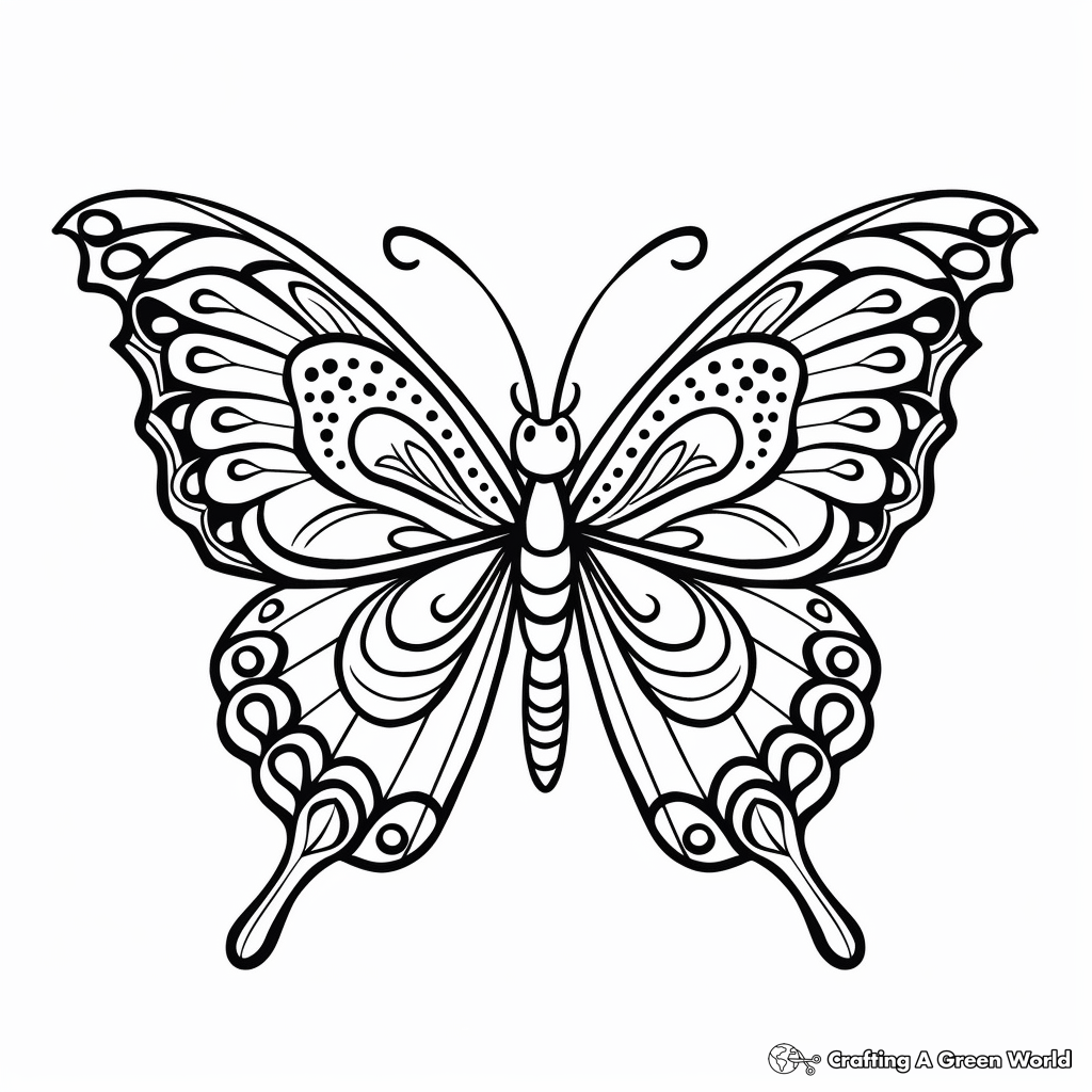 Beautiful Butterfly Coloring Pages 1