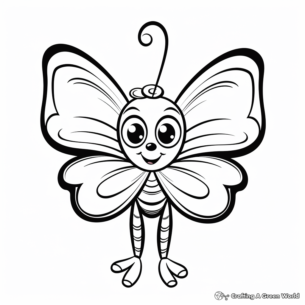 Beautiful Butterfly with Flower Coloring Pages 3