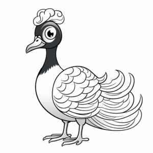 Beautiful Cartoon Peacock Coloring Pages 1