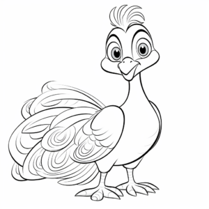 Beautiful Cartoon Peacock Coloring Pages 2