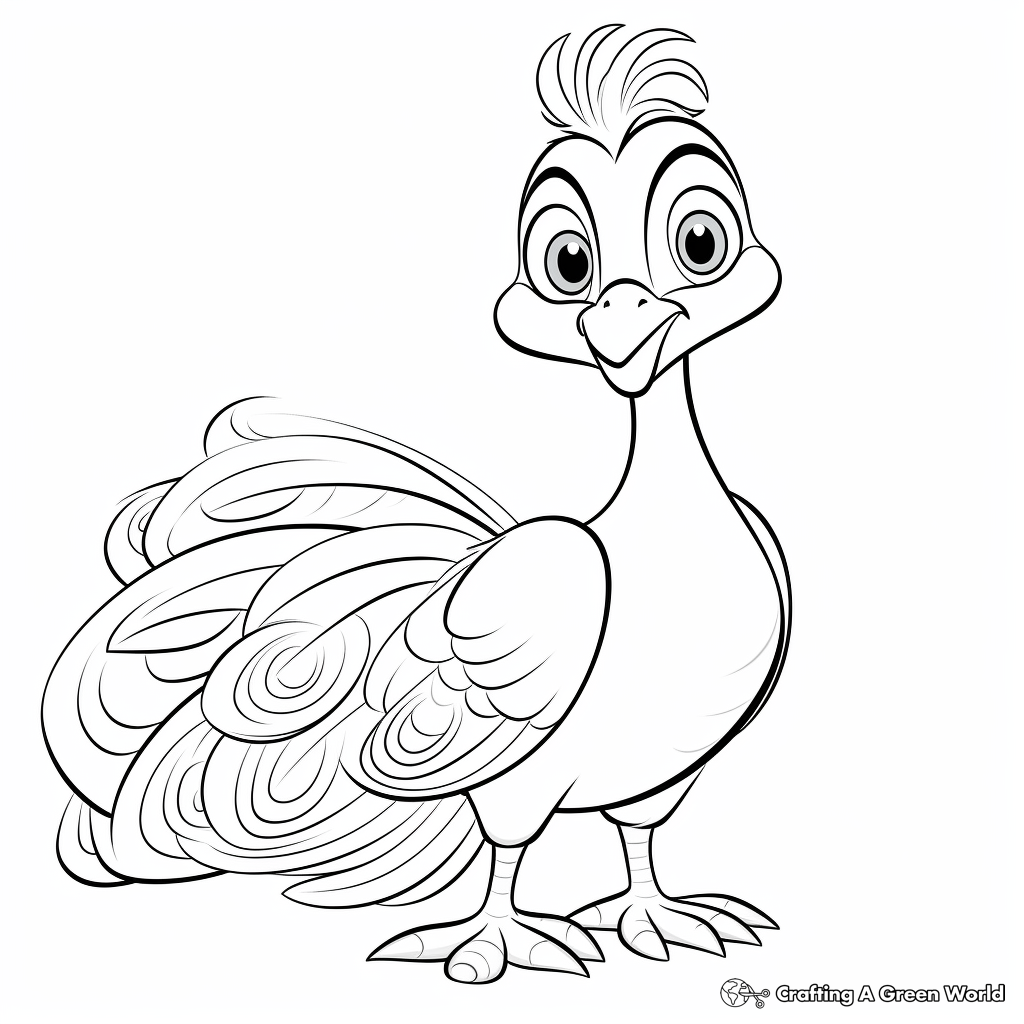 Beautiful Cartoon Peacock Coloring Pages 2