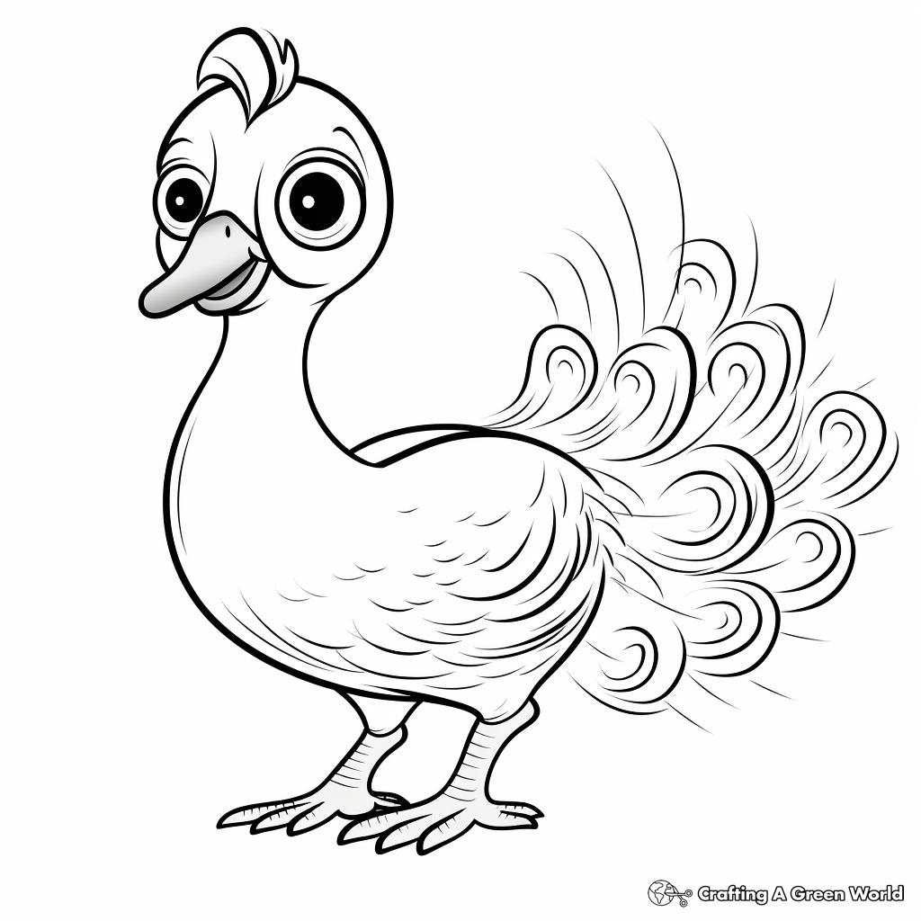 Beautiful Cartoon Peacock Coloring Pages 4
