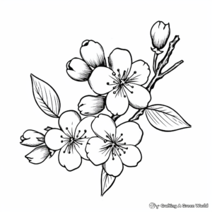 Beautiful Cherry Blossom Coloring Pages 3