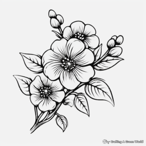 Beautiful Cherry Blossom Coloring Pages 4