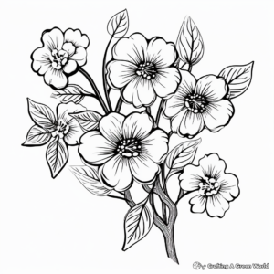 Beautiful Cherry Blossom Coloring Sheets 1