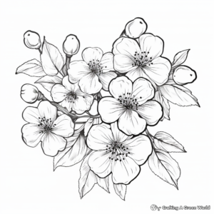Beautiful Cherry Blossom Coloring Sheets 2