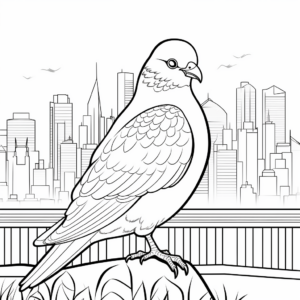 Beautiful City Pigeon Coloring Pages 2
