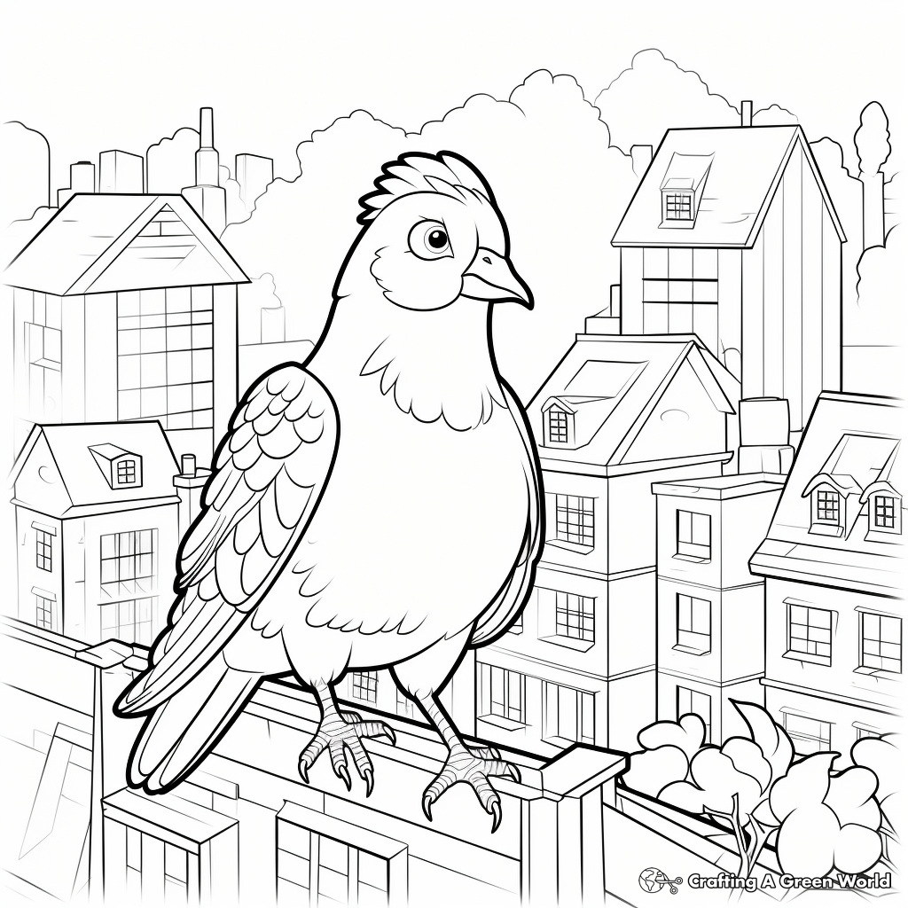Beautiful City Pigeon Coloring Pages 3