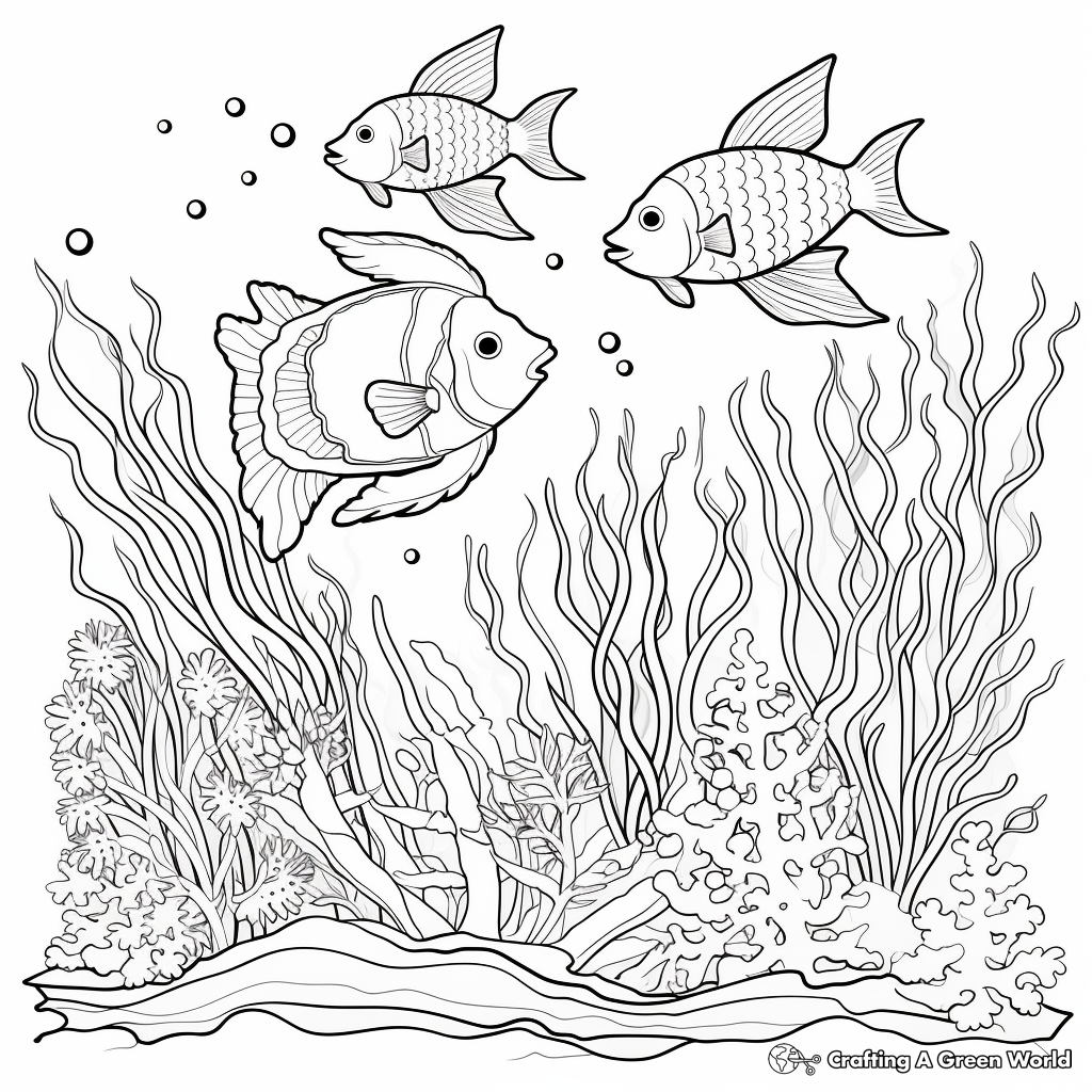 Beautiful Coral Reef Coloring Pages 1