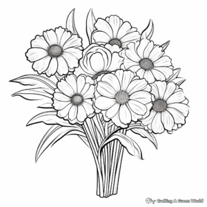 Beautiful Daisy Bouquet Coloring Pages 2