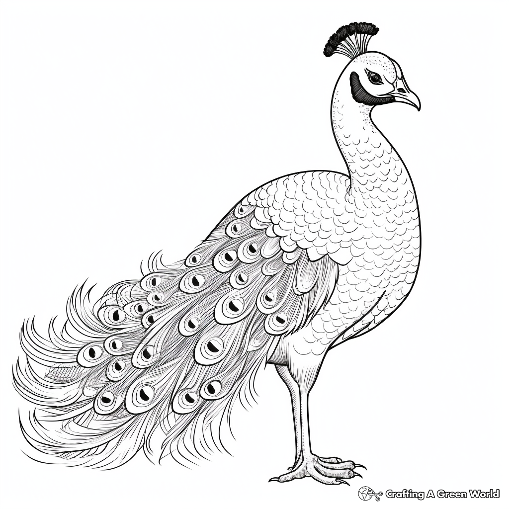 Beautiful Dance of Peacock Coloring Pages 1