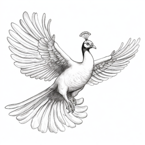 Beautiful Dance of Peacock Coloring Pages 2