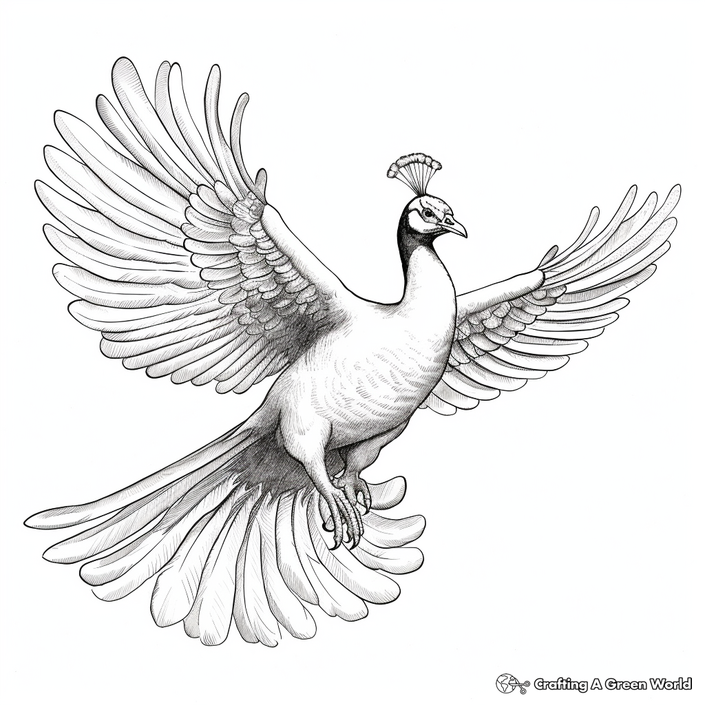 Beautiful Dance of Peacock Coloring Pages 2