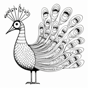 Beautiful Dance of Peacock Coloring Pages 3