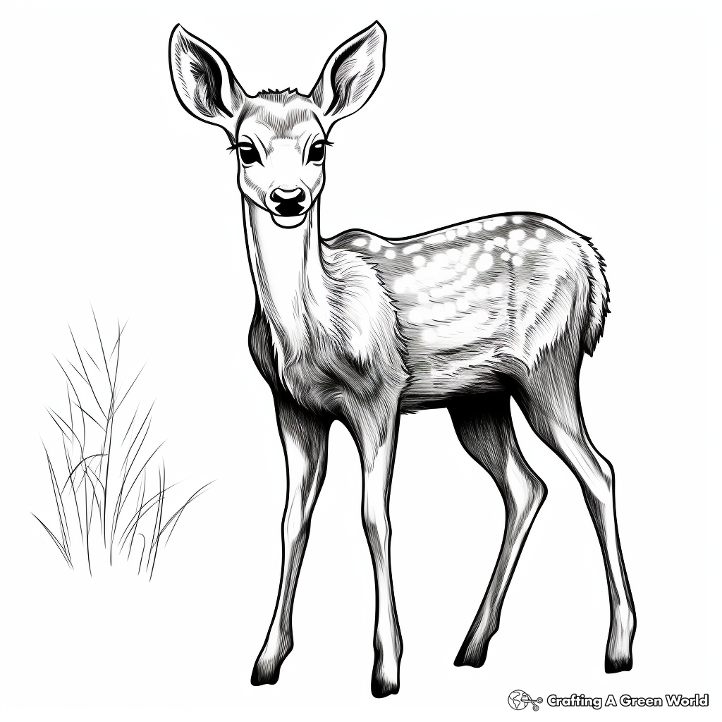 Beautiful Doe Coloring Pages 2