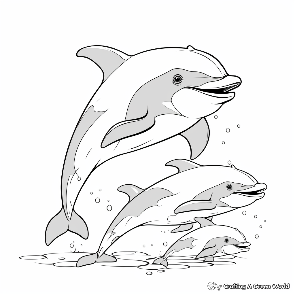 Beautiful Dolphin Family Coloring Pages 3
