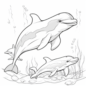 Beautiful Dolphin Family Coloring Pages 4