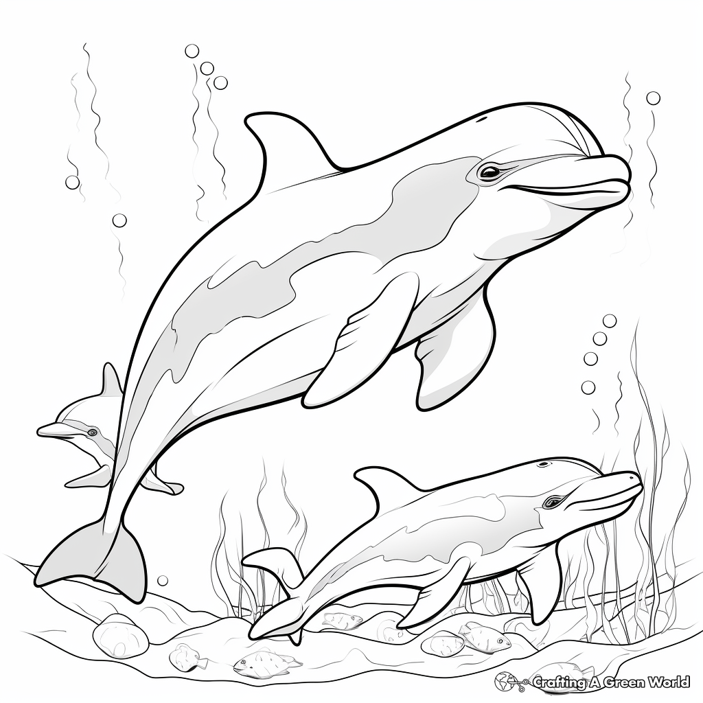 Beautiful Dolphin Family Coloring Pages 4