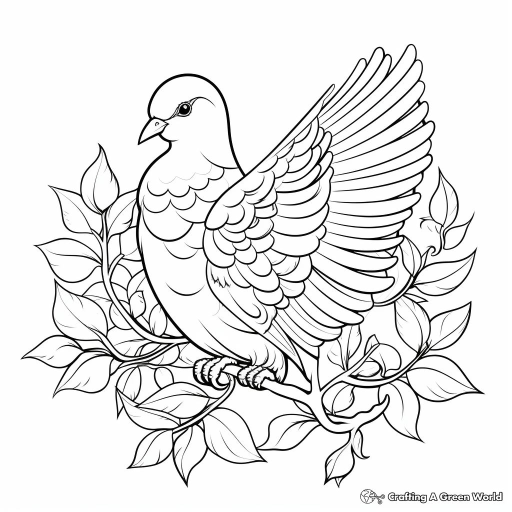 Beautiful Dove Coloring Pages for Peace 3