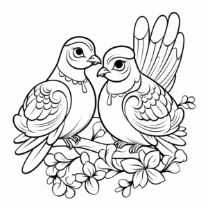 Beautiful Dove Wedding Theme Coloring Pages 1