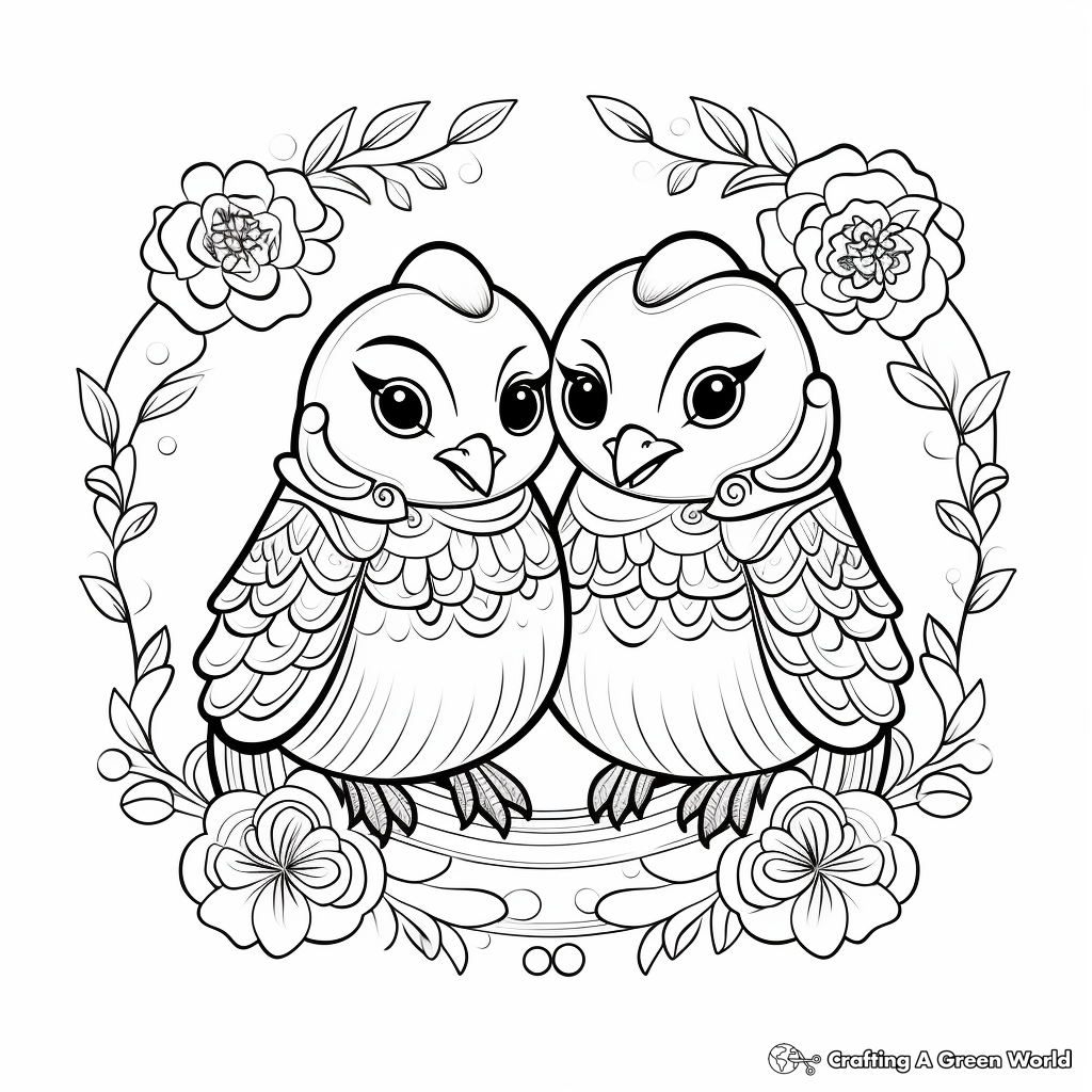 Beautiful Dove Wedding Theme Coloring Pages 3