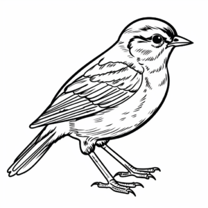 Beautiful Female Red-Winged Blackbird Coloring Pages 1