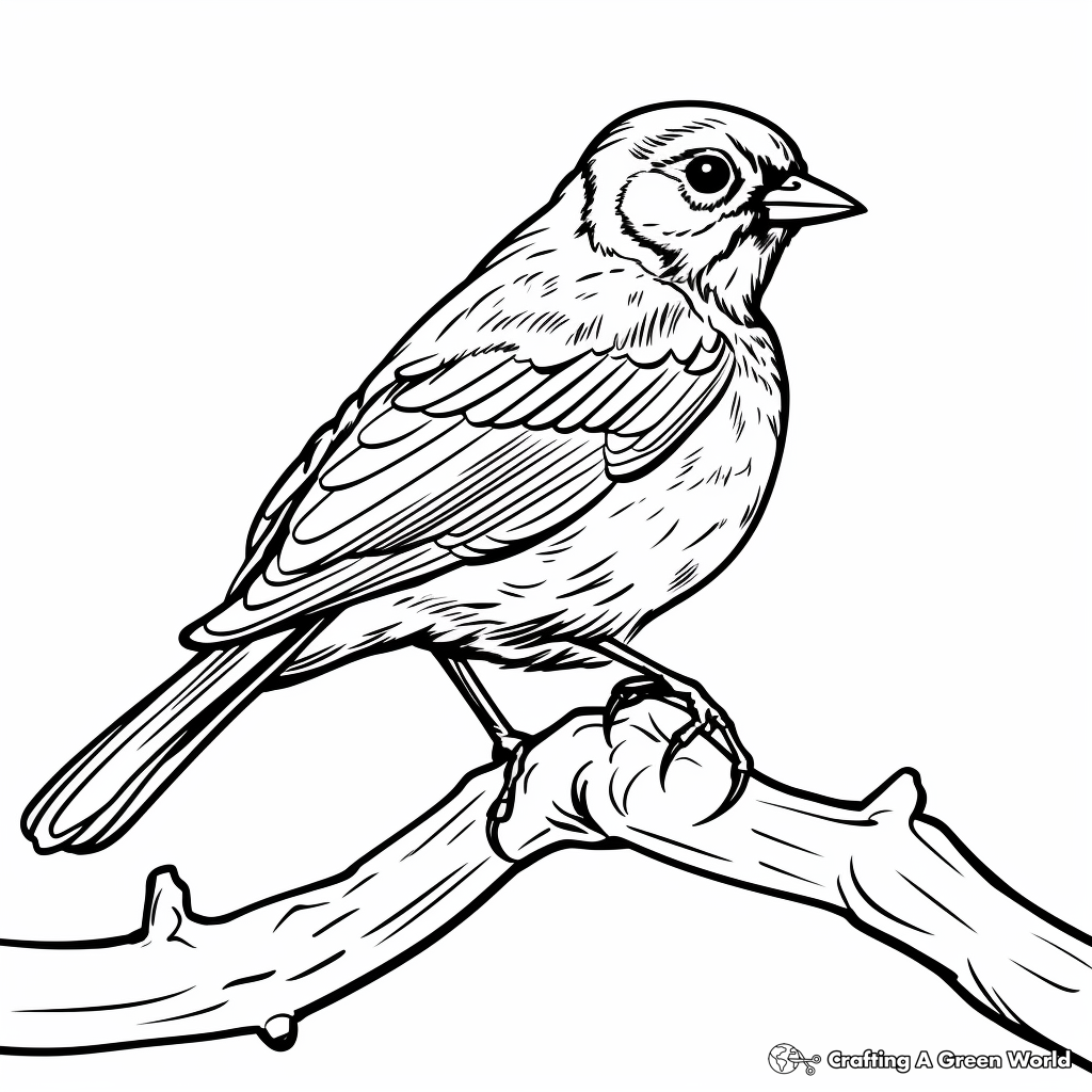 Beautiful Female Red-Winged Blackbird Coloring Pages 2