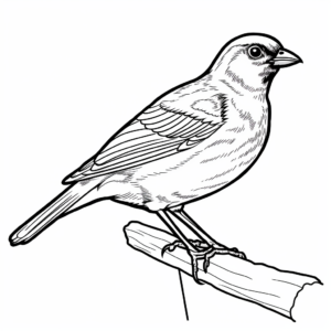 Beautiful Female Red-Winged Blackbird Coloring Pages 4