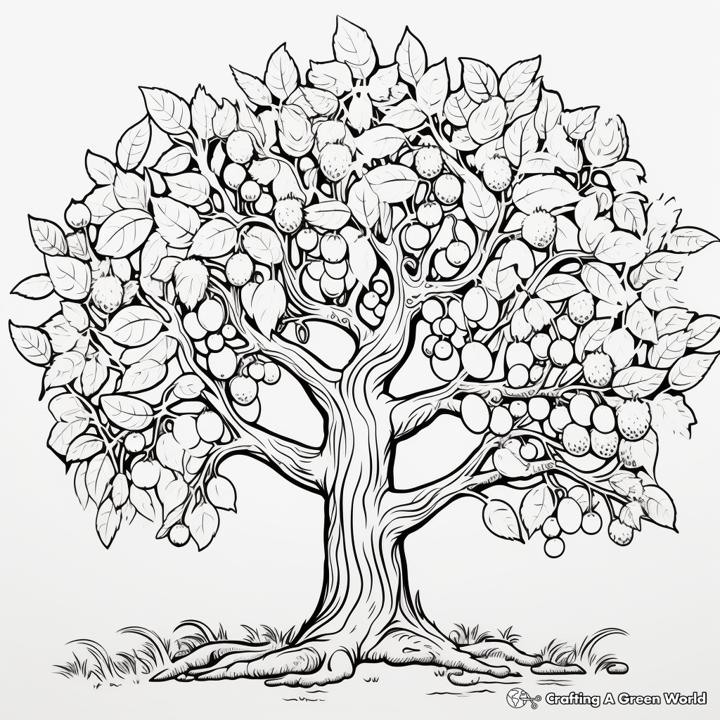 Beautiful Fig Tree Coloring Pages 3