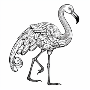 Beautiful Flamingo Coloring Pages for Adults 4