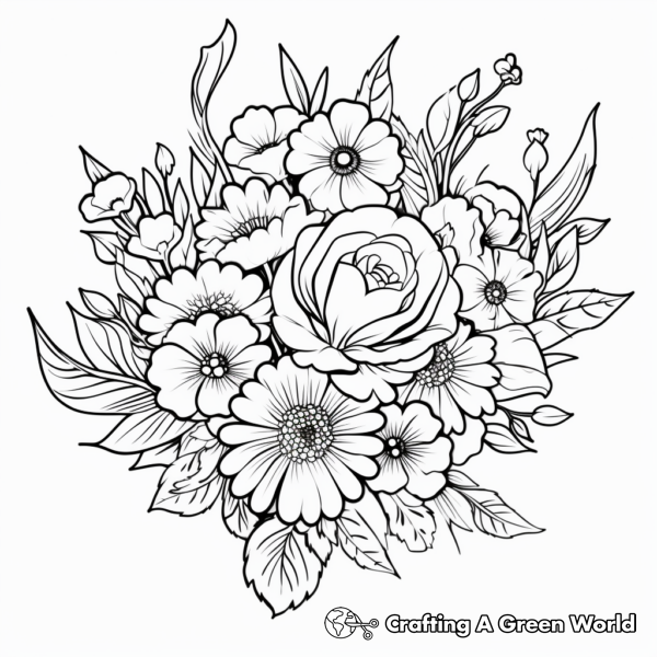 Beautiful Floral Design: Happy Birthday Mom Coloring Pages 2
