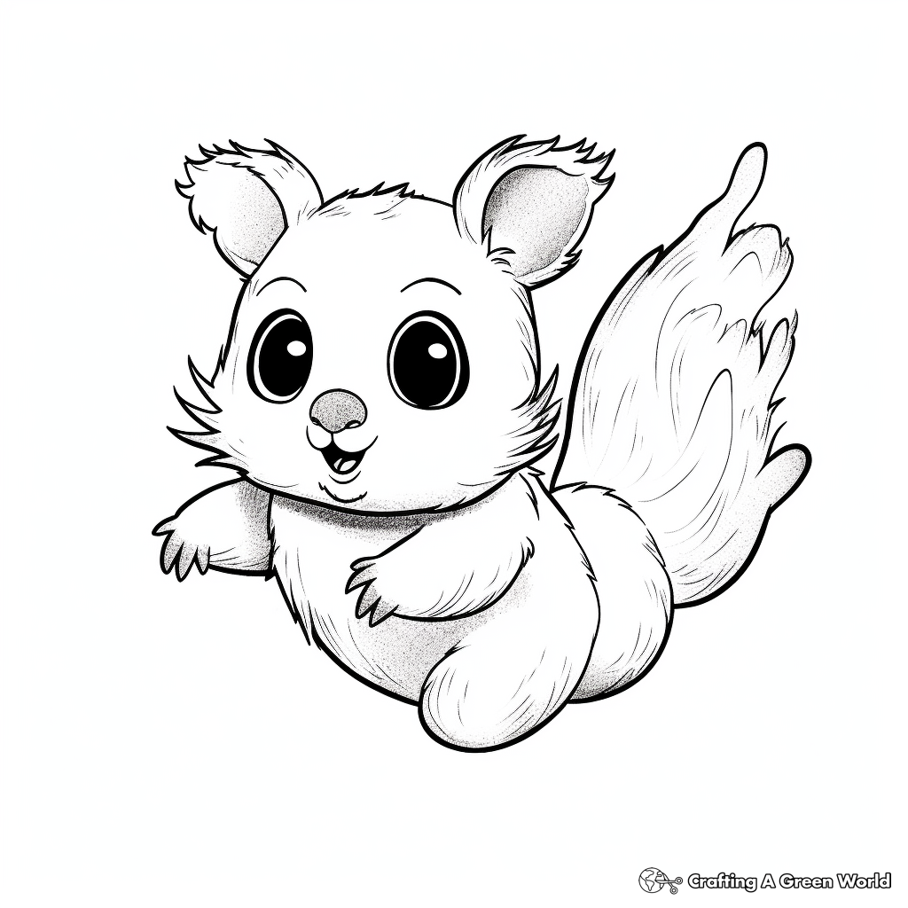 Beautiful Flying Squirrel Coloring Sheets 3