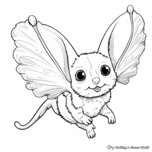 Beautiful Flying Squirrel Coloring Sheets 4
