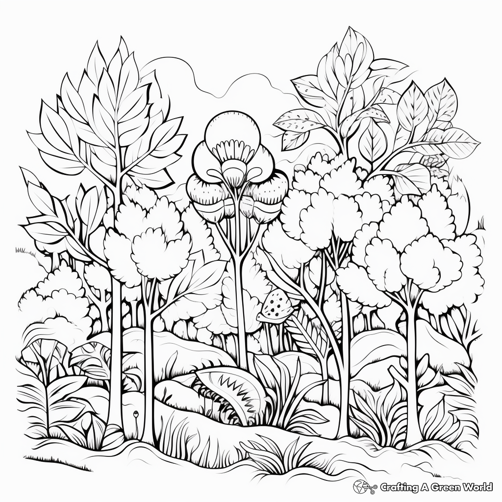 Beautiful Forest Coloring Pages 1