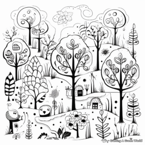 Beautiful Forest Coloring Pages 2