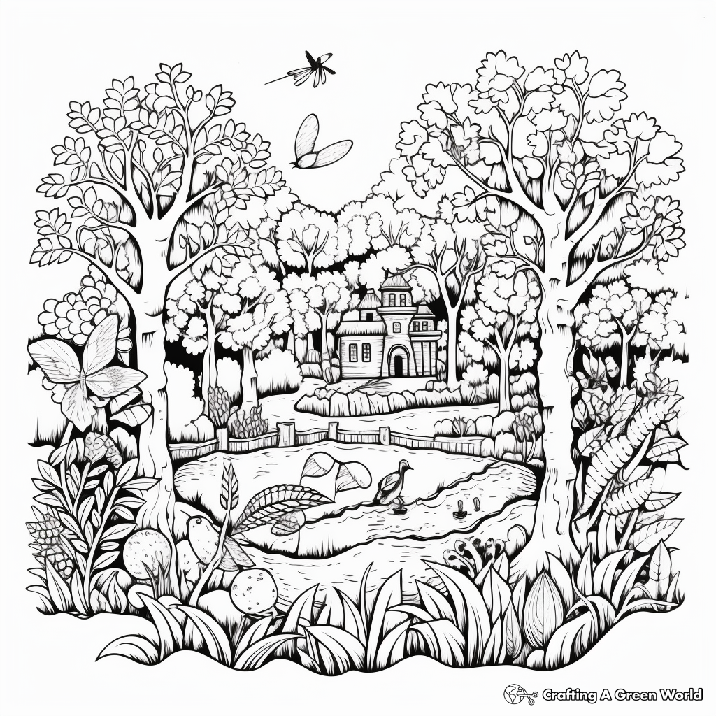 Beautiful Garden of Eden Coloring Pages 2
