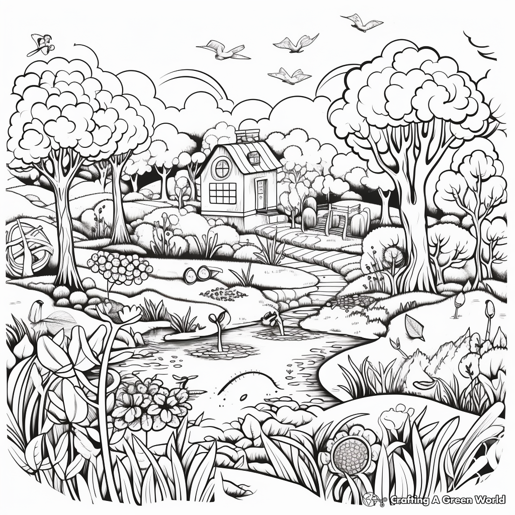 Beautiful Garden of Eden Coloring Pages 4
