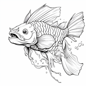 Beautiful Glowing Dragon Fish Coloring Pages 2