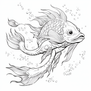 Beautiful Glowing Dragon Fish Coloring Pages 3