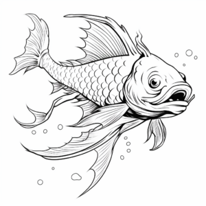 Beautiful Glowing Dragon Fish Coloring Pages 4