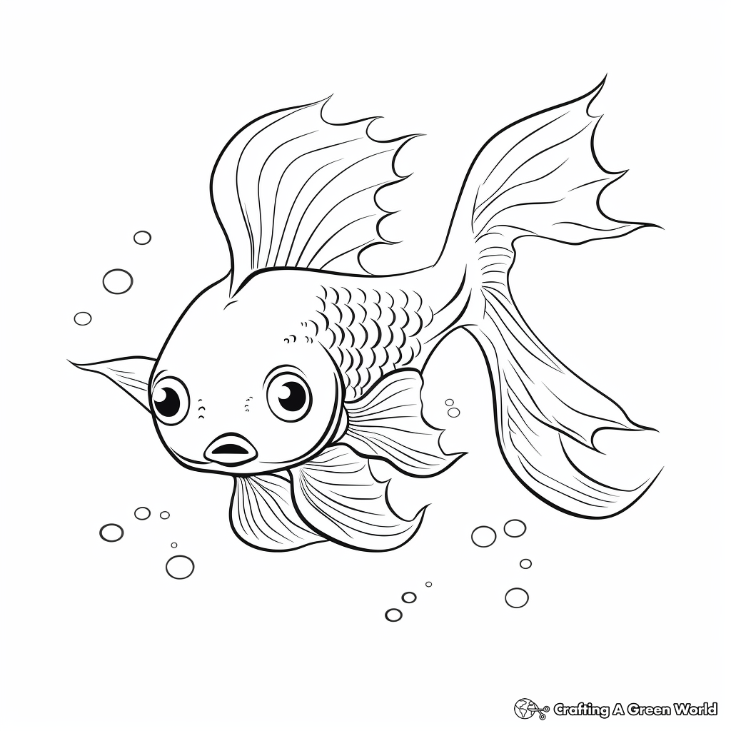 Beautiful Goldfish Coloring Pages 1