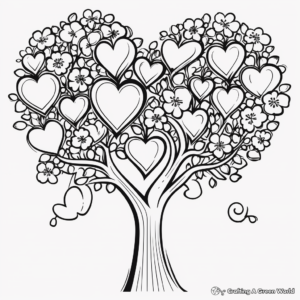 Beautiful Heart Tree Coloring Pages 2