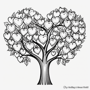 Beautiful Heart Tree Coloring Pages 3